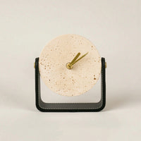 Clock with Metal Stand Decorative Stone Texture Clock Small for Entryway