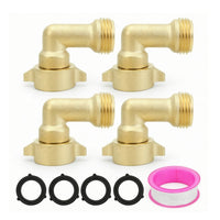 4 Pieces 90-Degree Hose Elbow Connector Threaded Garden Hose Elbow Connector Hardware Heavy-Duty Corrosion-Resistant