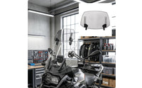 Windshield Extension Universal Windshield with Clamp Transparent Wind Deflector with Fasten on Mount for Riders, Long Distance Riding