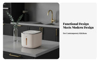 Moisture-Proof Rice Storage Container Safe Sealed Rice Bin Single-Press Access Lid for Pantry, Kitchen Countertop