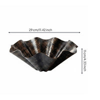 Wrinkled Surface Irregular Decorative Bowl Multi-Purpose Wavy Fruit Bowl Stylish Accent Piece Metal Tray Easy to Clean for Guest House, Hotel, Living Room