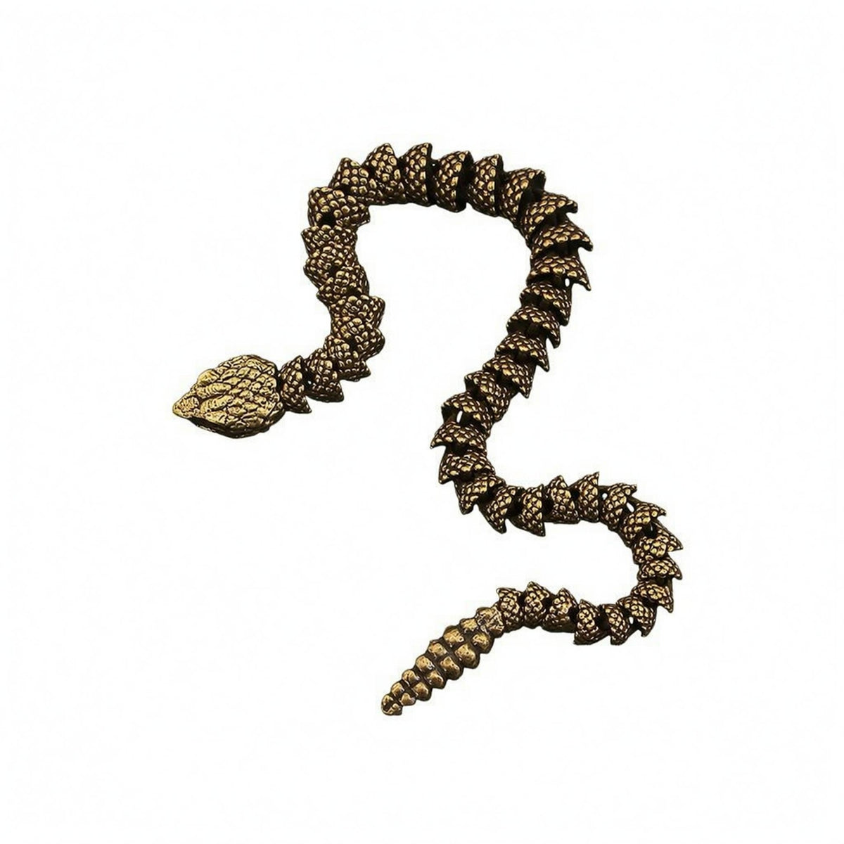 Rattlesnake Figurine Brass Snake Figurine Articulated Rattlesnake Statue