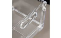 Foldable Storage Basket Stackable Foldable Storage Bin with Handle Transparent Clear Organizer for Cabinet, Closet, Pantry
