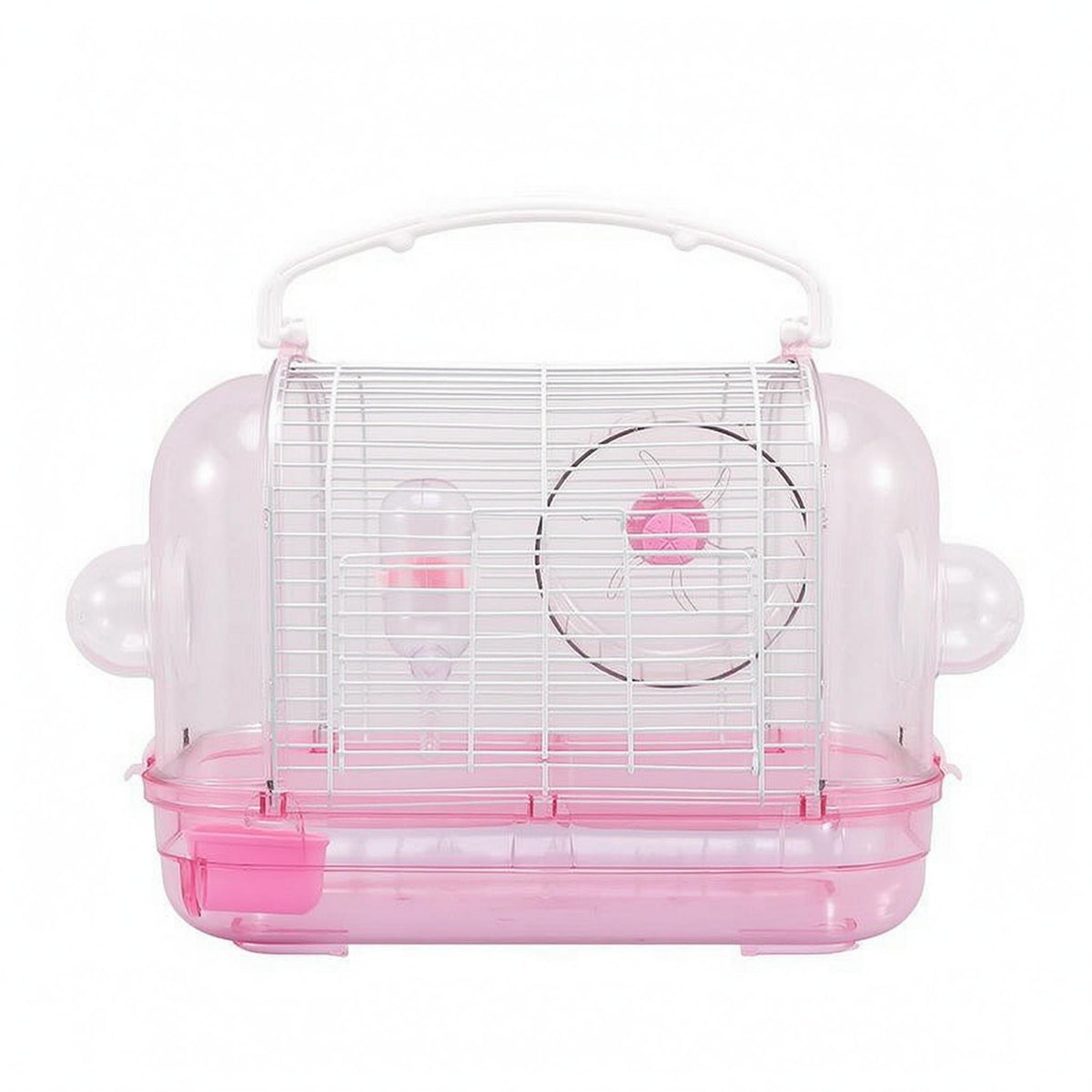 Transparent Hamster Cage Wire Top Plastic Hamster Cage Carrying Handle Ventilated