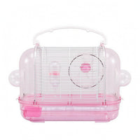 Transparent Hamster Cage Wire Top Plastic Hamster Cage Carrying Handle Ventilated