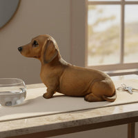 Dachshund Resin Figurine Lightweight Dachshund Statue Naturalistic Wiener Dog Ornament for Living Room, Shelf