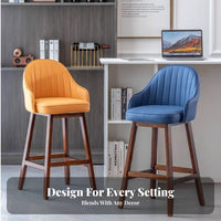Modern Design Upholstered High Stool with Backrest Minimalist Design Counter Chair Padded Seat Household Furniture Footrest for Bar Owners, Homeowners, Adults, Kitchen Island, Cafe, Restaurant, Reception Area