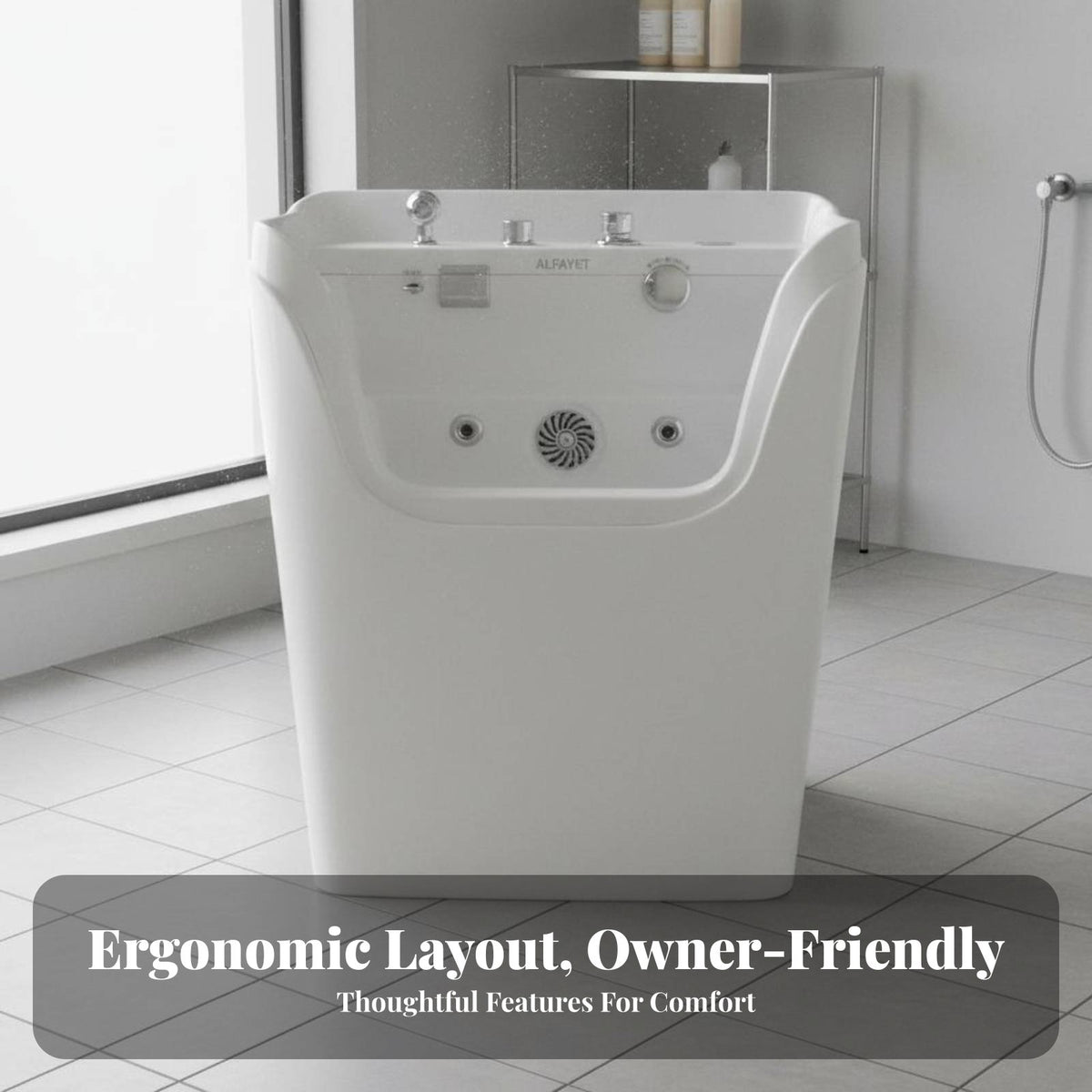 Pet Grooming Station Bathtub Easy to Hygienic Feline and Dog Bathtub Construction Professional Grooming Bath for Pet Health Pet Care Centers