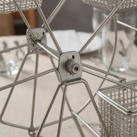 Rotating Wheel Snack Rack Stainless Steel Rotating Wheel Snack Stand Wire Basket Rack Tabletop