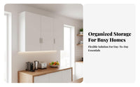 Multi-Door Overhead Unit Modern Design Enclosed Partition Storage-Areasaving Hanging Cupboard for Apartment Dwellers, Families, Kitchen, Bathroom