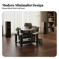 Space-Saving Amplifier Stand Stable Design Stereo Equipment Rack Easy Assembly Multi-Tier AV Stand Heavy Duty for Home Theater Enthusiasts, Gamers, Audiophiles, Living Room, Study