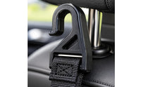 Woven Strap Seat-Back Umbrella Holder Molded Plastic Back-Seat Hanging Hook Multiple Slots Backseat Hanger Black