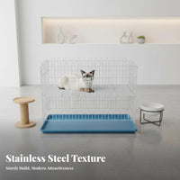 Foldable Wire Playpen Rustresistant Pet Enclosure Sturdy and Protected Pet Enclosure for Dog Owners, Families with Animals