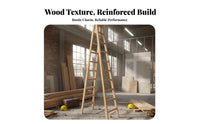 Herringbone Ladder Sturdy Wooden A-Shaped Ladder Heavy Duty Fir Wood Stepladder for Construction Workers, DIY Enthusiasts, Indoors, Warehouse, Outdoor