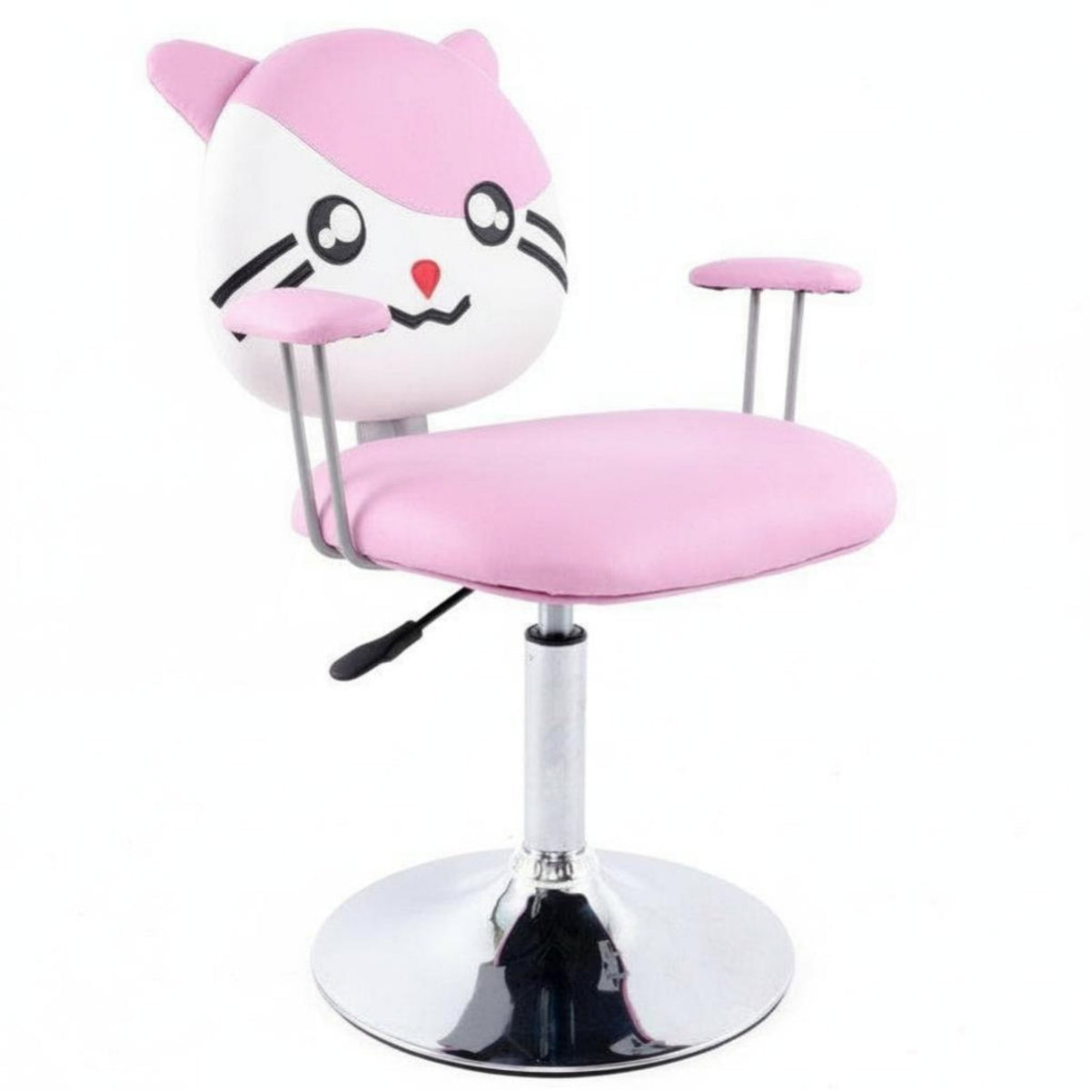 Adjustable Height Creature Face Rolling Stool With Footrest Study Chair Cartoon Design children's Furniture Easy to Clean for Students, Girls, Parents, Barber Shop, Bedroom, Playroom