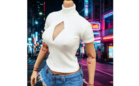1/6 Scale T-Shirt 1/6 Doll Shirt Easy to Dress Cutout Short Top for Collectors, Display, Photo Shoots