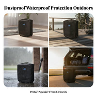 Top Handle Opening Portable Speaker Dust Cover Smooth Textile Portable Speaker Cover Black for Storage, Travel