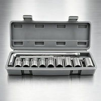 Compact Socket Wrench Toolkit Heavy-Duty Socket Wrench Set with Tool Box Portable Tools Organized for DIYers, Car Repair