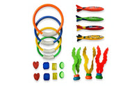 19 Pieces Pool Diving Rings Easy to Easy to See Diving Rings Upright Toy Seaweed for Kids, Beginners