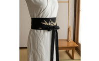 Black Embroidered Waist Belt Bow Knot Tie Waist Belt Lightweight Fashion Accessory Easy to Match