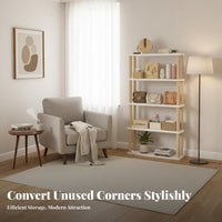 Space-Saving Design Tiered Corner Shelf Versatile Use Unrestrictedstanding Multi-Tier Rack Stable Construction Bookshelf Easy Assembly for Apartment Dwellers, Homeowners, Office Workers, Narrow Spaces, Small Areas, Study Room, Bedroom