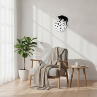 Wall Clock with Cat Silhouette Artistic Cat Silhouette Wall Clock Decorative Timepiece for Office, Cafe