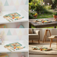 Wooden Cooking Set Discovery-Based Playset Pastel Toy for Kids, Playroom, Classroom
