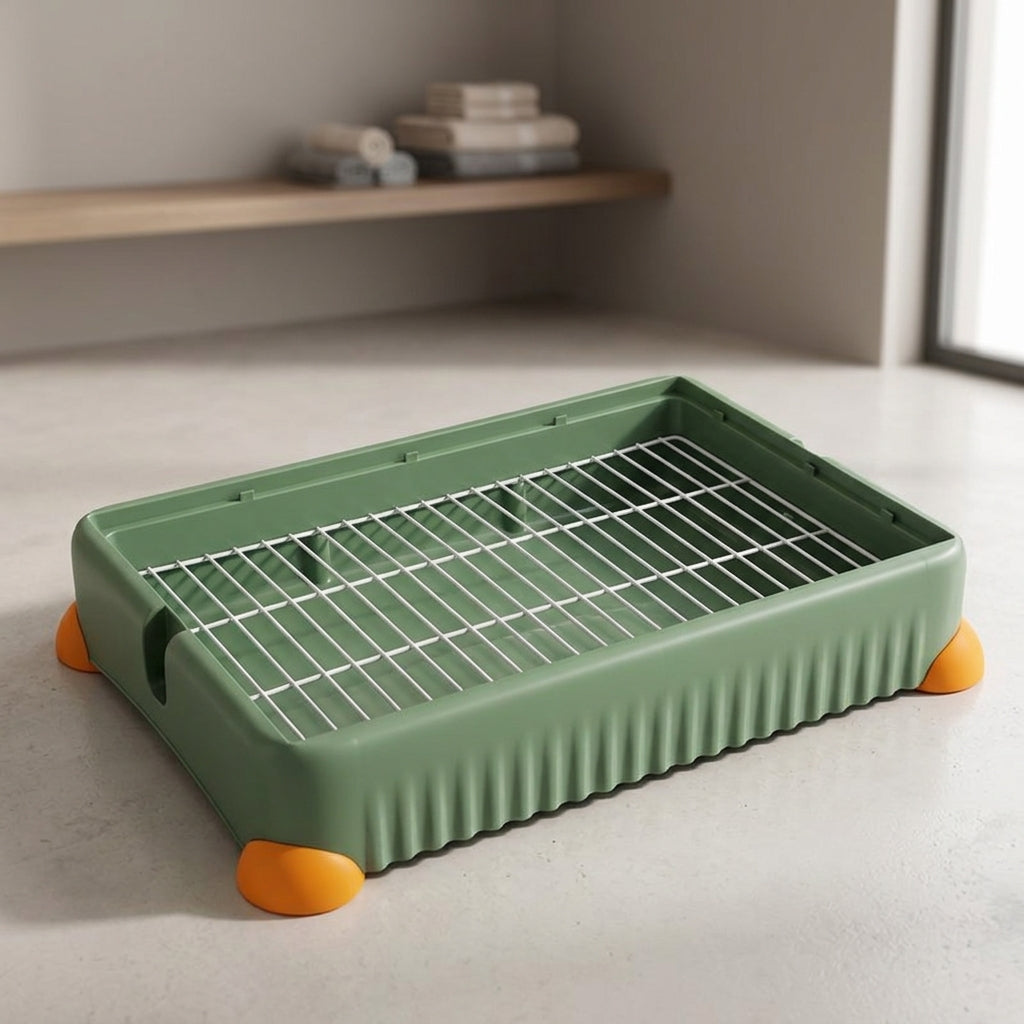 Extra Large Litter Tray and Guinea Pig Litter Tray, Bunny Toilet Tray with Removable Grate, Square Basin for Chinchillas and Hamsters