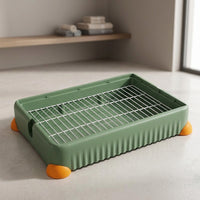Extra Large Litter Tray and Guinea Pig Litter Tray, Bunny Toilet Tray with Removable Grate, Square Basin for Chinchillas and Hamsters