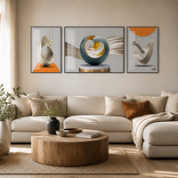 Modern Minimalist Landscape Triptych Wall Art for Living Room Sofa Background