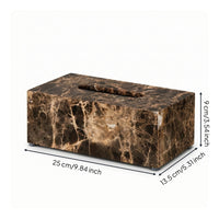 Rectangular Tissue Box Marble-Pattern Tissue Box Cover Elegant for Desk