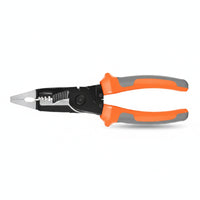 Multifunctional Electric Wire Stripper Plier Two-Tone Grips Wire Stripper Plier Spring-Loaded Stripping Pliers Steel Body for Electricians, Electrical Work