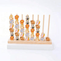 Wooden Bead Sequencing Toy Educational Bead Game with Pattern Cards Animal Matching Game Educational Wooden Stacking Toy STEM