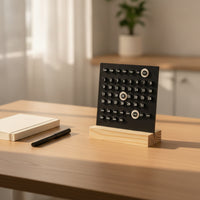 Endless Calendar Minimalist Acrylic Calendar with Wood Base Wooden Date and Day Date Display for Study Desk, Office, Home Decor