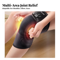 Electric Heated Knee Wrap Oscillation Massage Vibrating Knee Wrap Adjustable Straps Joint for Seniors, Athletes, Relaxing, While Commuting