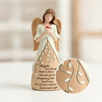 Memorial Resin Angel Figurine Sympathy Angel Figurine with Wings Guardian Ornament Peaceful for Grieving Families