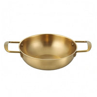 Food Grade Double Handle Soup Pot Riveted Handles Wide Shallow Pot Polished Finish Kitchenware Simple Design