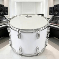 Silver Hardware White Marching Drum Drumsticks Included Metal Marching Drum