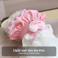Ruffled Skirt Dog Harness Dress Leash Attachment D-Loop Puppy Princess Dress Lightweight for Pets, Summer Outings, Photo Shoots, Parties