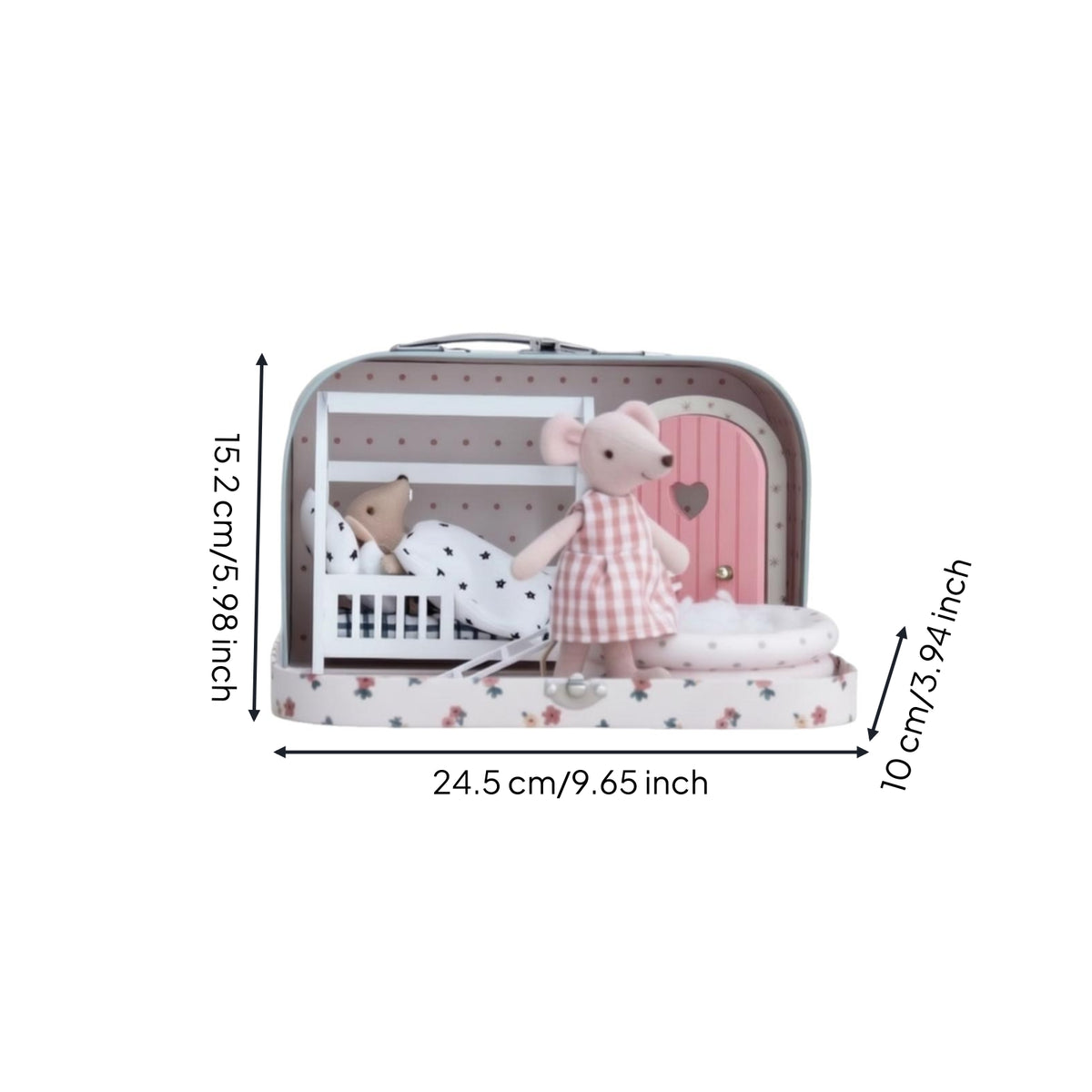 Compact Travel Suitcase Dollhouse Mini Dollhouse Playset with Travel Suitcase Screennon-Digital Carry Case Playset Handy for Toddlers