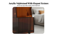 Transparent frame Rolling Clear Cabinet Movable with casters Rolling Drawer Cart space-saving Size Nightstand Modern Design for Apartment Dwellers, Homeowners, Office Workers, Bedroom, Small Spaces, Dorm Room, Bathroom