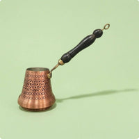 Copper Cezve Tinned Inside Turkish Coffee Pot Copper Coffee Pot Tin Lined Cookware Metal Hanging Loop for Direct Flame