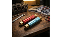 2 Pieces Residual Brake Pressure Valve with Fittings Anodized Drum Brake Valve Red Inline for Car Builders, Garage Builds
