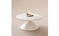 Pedestal Coffee Table Vintage-Coffee Table with Pedestal Base Easy-to-Assemble Furniture for Apartment Dwellers, Living Room, Small Apartments