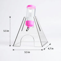 80ml Hamster Water Bottle with Pyramid Hideaway for Dwarf Hamsters, Transparent No-Drip Hamster Water Bottle