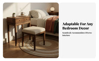 Wooden Dressing Table with Stool and Mirror sturdy Wood Construction Vanity Set Minimalist Design Spacious Storage for Teenagers