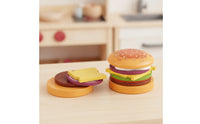 Stackable Toy Hamburger Realistic Wooden Burger Sturdy Burger Stacking Toy Safe for Toddlers, Preschoolers, Kids, Preschool Classroom