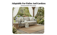 Waterresistant Woven Sofa and Chair Set sunlight-resistant Outdoor Furnishings Weather-Resistant Patio Seating Group includingh pads for Homeowners, Families, Hospitality Professionals, Terrace, Sunroom, Balcony, Backyard
