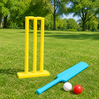 Cricket Set for Kids 7-14 Years, 58x8cm Complete Ball Game Set made of PP, for Indoor and Outdoor, with Bat, Stumps and Balls