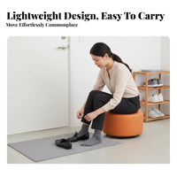Multi-Functional Low Round Stool Comfortable padding Round Padded Footrest Modern Design Footstool space-saving Size for Apartment Dwellers, Interior Designers, Entrance, Entryway, Living Room, Bedroom